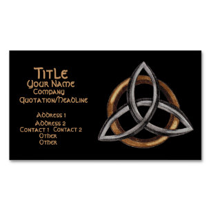 Triquetra (bruin/zilver) magnetisch visitekaartje
