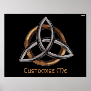 Triquetra (bruin/zilver) poster