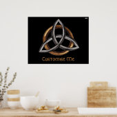 Triquetra (bruin/zilver) poster (Keuken)
