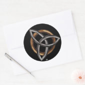 Triquetra (bruin/zilver) ronde sticker (Envelop)