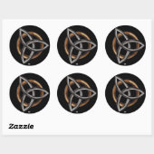 Triquetra (bruin/zilver) ronde sticker (Vel)