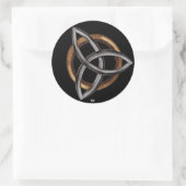 Triquetra (bruin/zilver) ronde sticker (Tas)