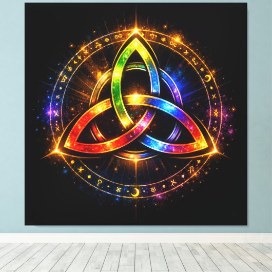 Triquetra_C Canvas Afdruk (Insitu (Houten vloer))