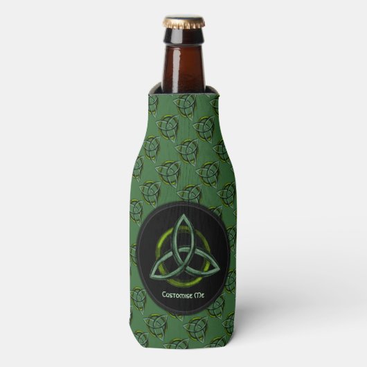 Triquetra (groen) flesjeskoeler (Fles Voorkant)