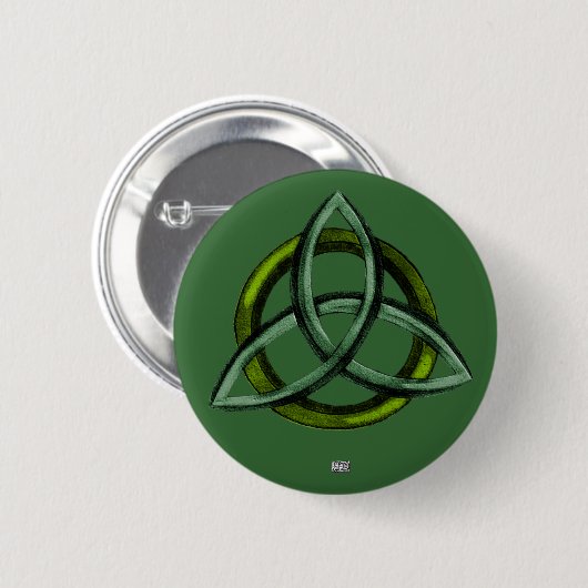 Triquetra (groen) ronde button 5,7 cm (Voorkant /achterkant)