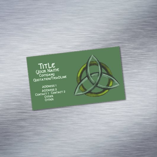 Triquetra (groen) visitekaartje magneet (Voorbeeld)