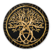 Triquetra Levensboom Keramische Knop (Voorkant)