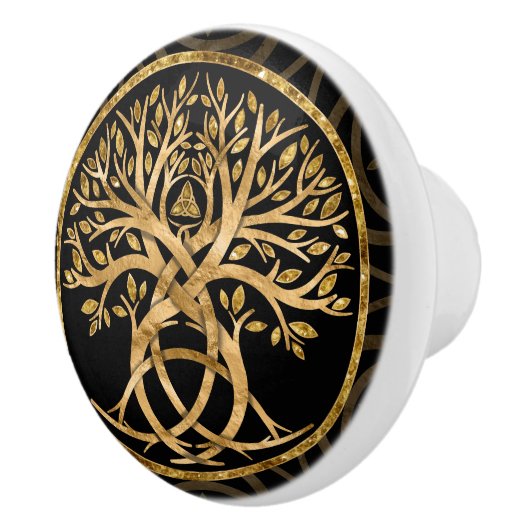 Triquetra Levensboom Keramische Knop (Rechts)