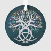 Triquetra Levensboom Kleurrijke bladeren Ornament (achterkant)