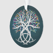 Triquetra Levensboom Kleurrijke bladeren Ornament (voorkant)