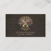 Triquetra Levensboom Kleurrijke bladeren Visitekaartje (Voorkant)