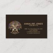 Triquetra Levensboom Kleurrijke bladeren Visitekaartje (Achterkant)