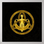 Triquetra Moon Goddess Ornament Poster (Voorkant)