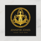 Triquetra Moon Goddess Ornament Vierkante Visitekaartje (Voorkant)
