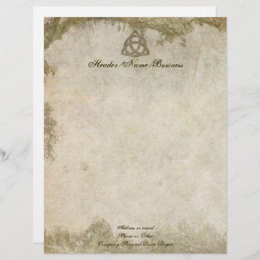 Triquetra Natural Briefhoofd Ontwerp (Voorkant / Achterkant)