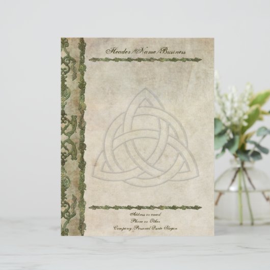 Triquetra Natural Briefhoofd Sjabloon (Staand voorkant)