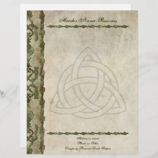 Triquetra Natural Briefhoofd Sjabloon (Voorkant / Achterkant)