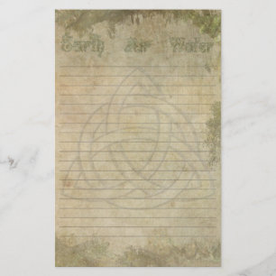 Triquetra Natural, Earth Air Water Lined Briefpapier