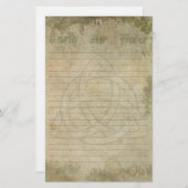 Triquetra Natural, Earth Air Water Lined Briefpapier (Voorkant / Achterkant)