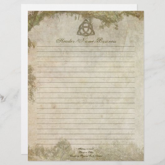 Triquetra Natural Lined Briefhoofd Ontwerp (Voorkant / Achterkant)