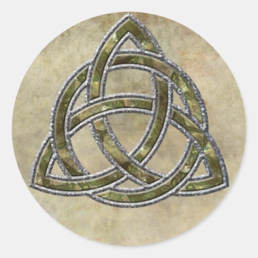 Triquetra Natural Ronde Sticker (Voorkant)