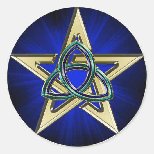 Triquetra Pentagram Sticker (Voorkant)