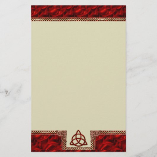 Triquetra Red Silk Briefpapier (Voorkant)