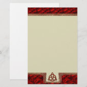 Triquetra Red Silk Briefpapier (Voorkant / Achterkant)