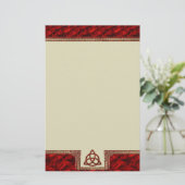 Triquetra Red Silk Briefpapier (Staand voorkant)