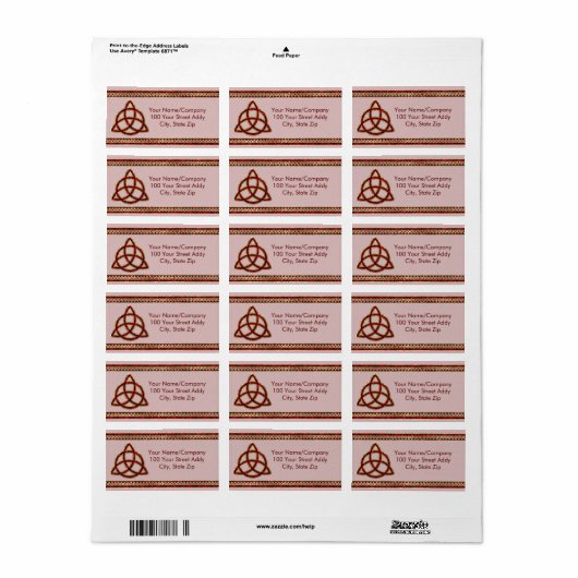 Triquetra Red Silk Etiket (Full Sheet)