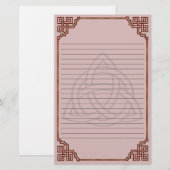 Triquetra Red Silk gelijnd Briefpapier (Voorkant / Achterkant)