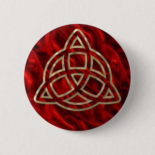 Triquetra Red Silk Ronde Button 5,7 Cm (Voorkant)