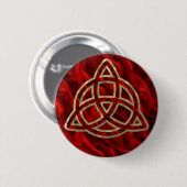 Triquetra Red Silk Ronde Button 5,7 Cm (Voorkant /achterkant)