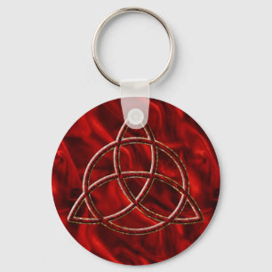 Triquetra Red Silk Sleutelhanger