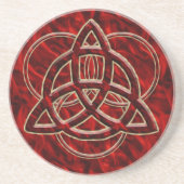 Triquetra Red Silk Zandsteen Onderzetter (Voorkant)