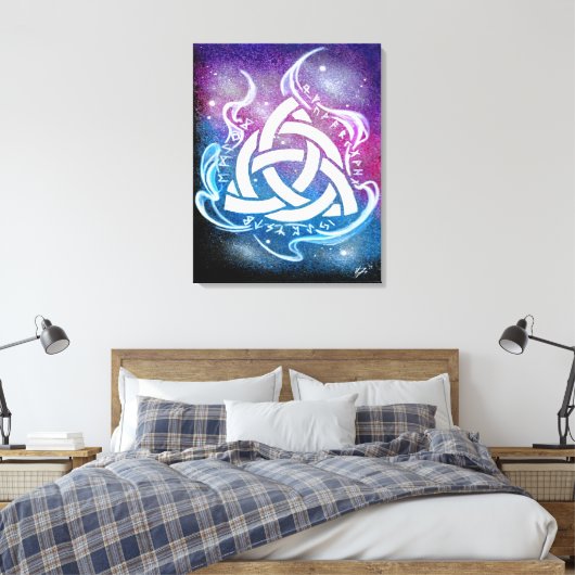 Triquetra sigil canvas afdruk (Insitu (Slaapkamer))