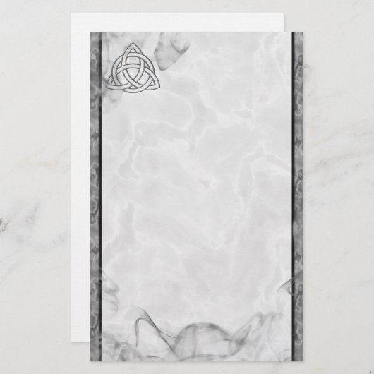 Triquetra Silver Bevel Briefpapier (Voorkant / Achterkant)