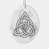 Triquetra Silver Bevel Keramisch Ornament (Rechts)
