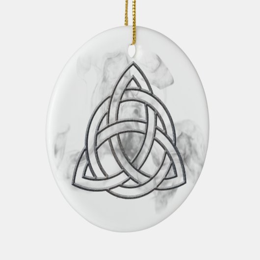 Triquetra Silver Bevel Keramisch Ornament (Rechts)