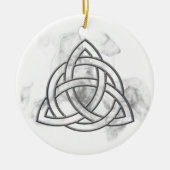 Triquetra Silver Bevel Keramisch Ornament (Voorkant)