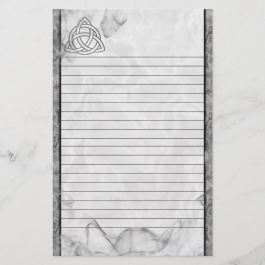 Triquetra Silver Bevel Lined Briefpapier (Voorkant)
