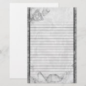 Triquetra Silver Bevel Lined Briefpapier (Voorkant / Achterkant)