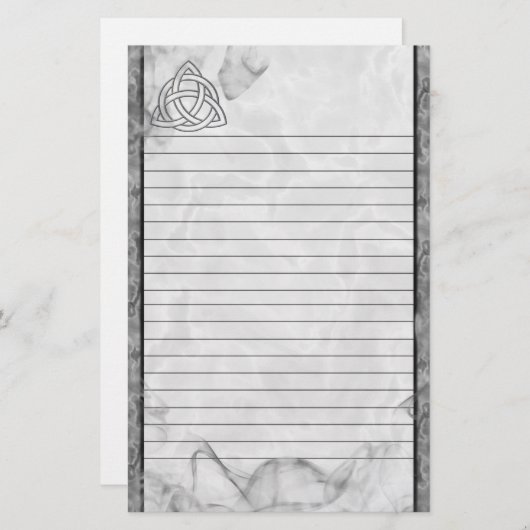 Triquetra Silver Bevel Lined Briefpapier (Voorkant / Achterkant)