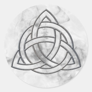 Triquetra Silver Bevel Ronde Sticker