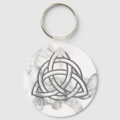 Triquetra Silver Bevel Sleutelhanger (Voorkant)