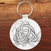 Triquetra Silver Bevel Sleutelhanger (Voorkant)
