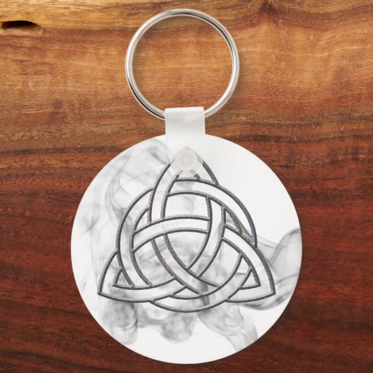 Triquetra Silver Bevel Sleutelhanger (Voorkant)