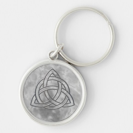 Triquetra Silver Bevel Sleutelhanger (Voorkant)
