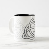 Triquetra Silver Bevel Tweekleurige Koffiemok (Voorkant links)
