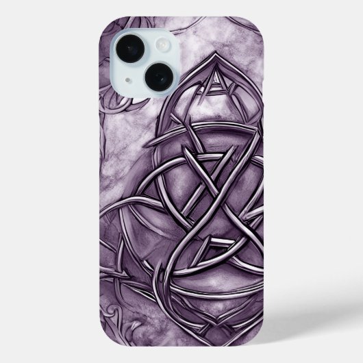 Triquetra Trinity Knot Lavender Paars Faux Metal Case-Mate iPhone Case (Achterkant)